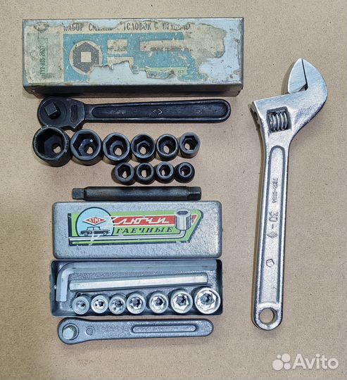 Набор торцевых головок СССР и другой инструмент