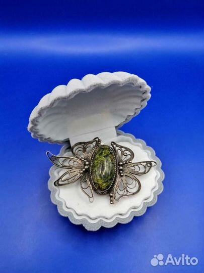 Брошь Брошка Винтаж СССР Натуральный камень