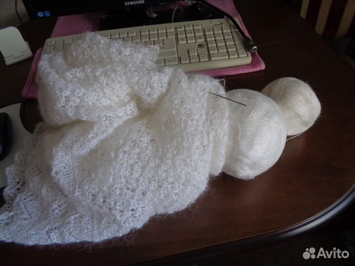 Пуховый палантин, платок, шаль ажурные