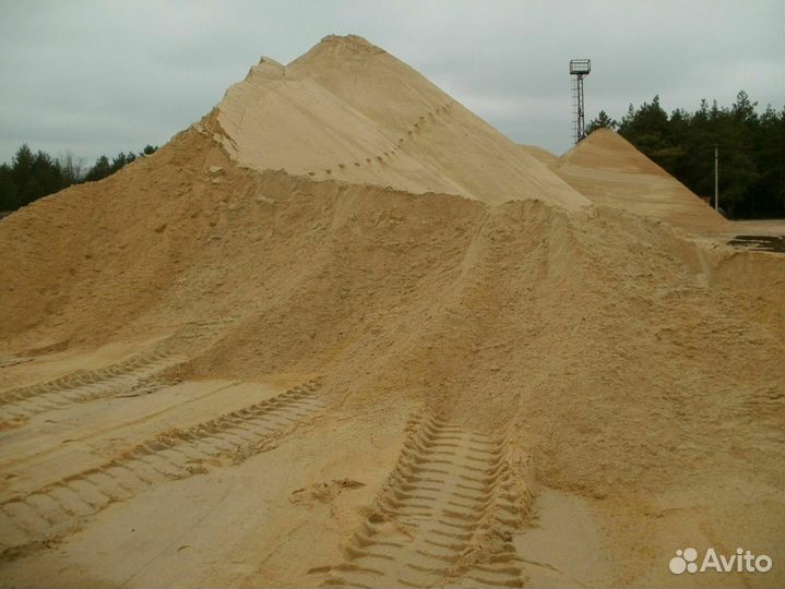 Песок природный и мытый в любых объемах