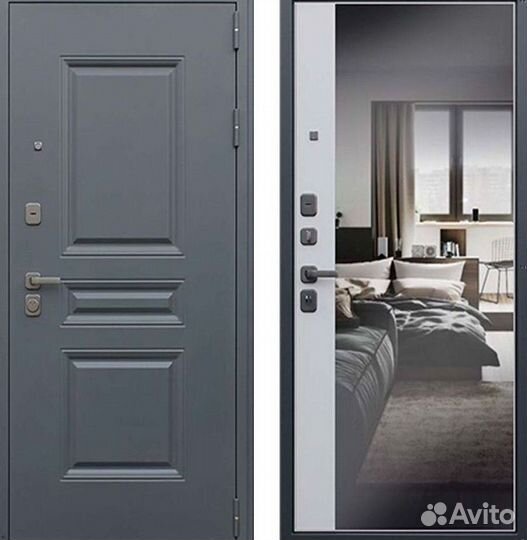Дверь входная серая металлическая Барселона