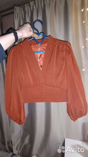 Блузка широкие рукава фонарики новая