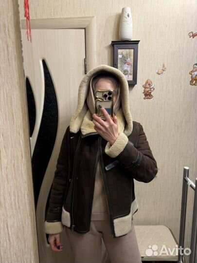 Дубленка натуральная женская авиатор