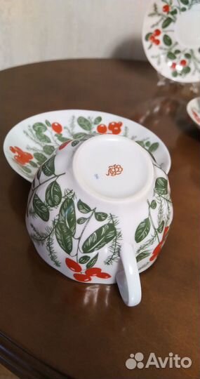 Чайный сервиз лфз на 6 персон брусника