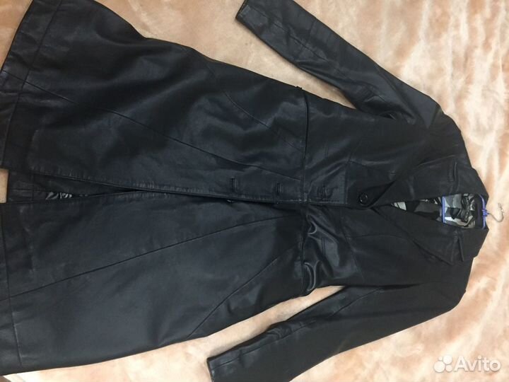 Плащ кожаный