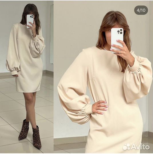 Платье молочное s-m