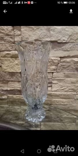Ваза хрустальная, большая