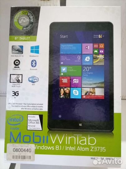 Планшет Mobii WinTab 800W-3G