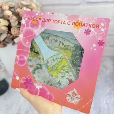 Новый набор для торта: тарелка и лопатка