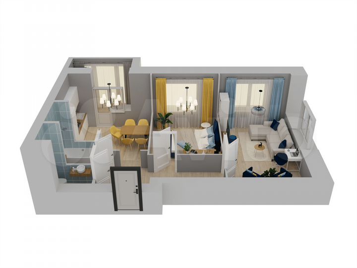 2-к. квартира, 55,4 м², 10/10 эт.