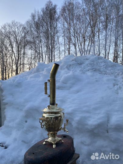 Самовар на дровах латунный 3 литра