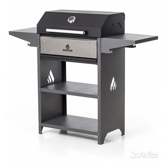 Мангал с крышкой гриль и термодатчиком