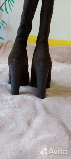 Демисезонные замшевые сапоги 35 р