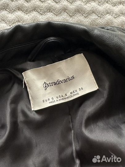Кожаная куртка косуха Stradivarius
