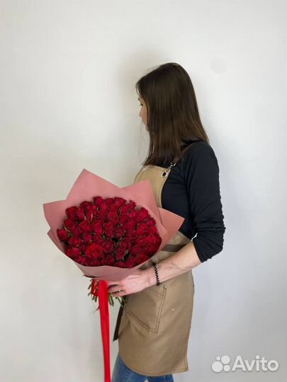 Розы букет 51шт, цветы с доставкой