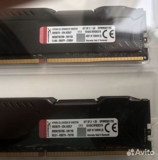 Оперативная память ddr4 hyperx fury 16gb