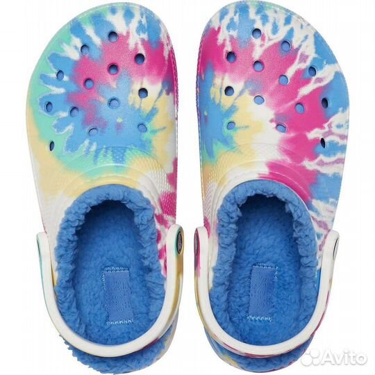 Crocs classic lined tie dye clog кроксы