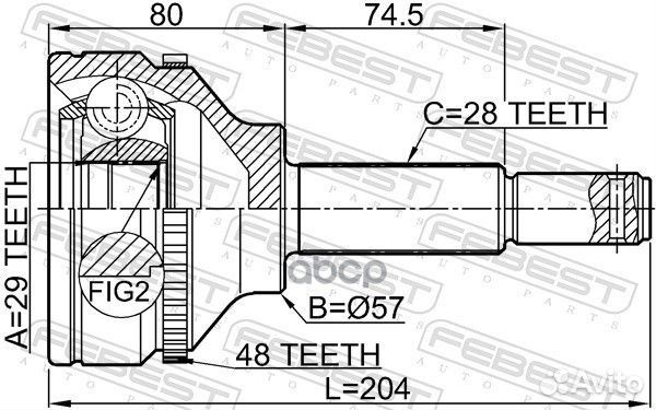 Шрус наружный 2110TT9A48 Febest