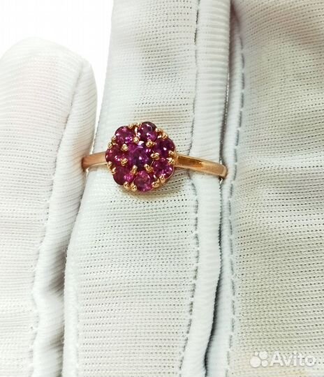 Золотое кольцо с фианитом 17,5р