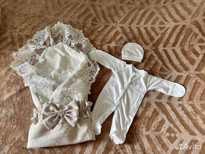 Конверт на выписку летний льняной