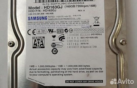 Жёсткий диск 160gb hd163gj