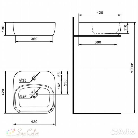Тумба с раковиной aquaton (Акватон) 1a2763k0mh4c0