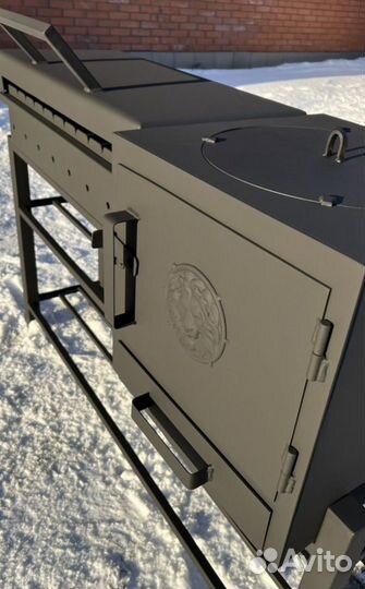 Мангал с печью для казана