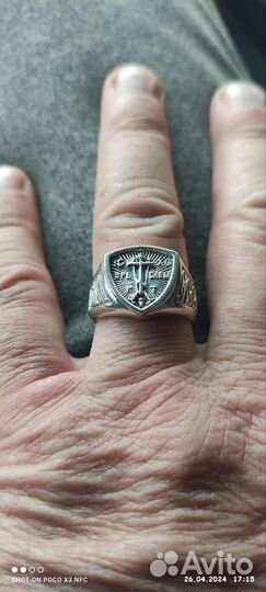 Мужской перстень серебро 925 пр