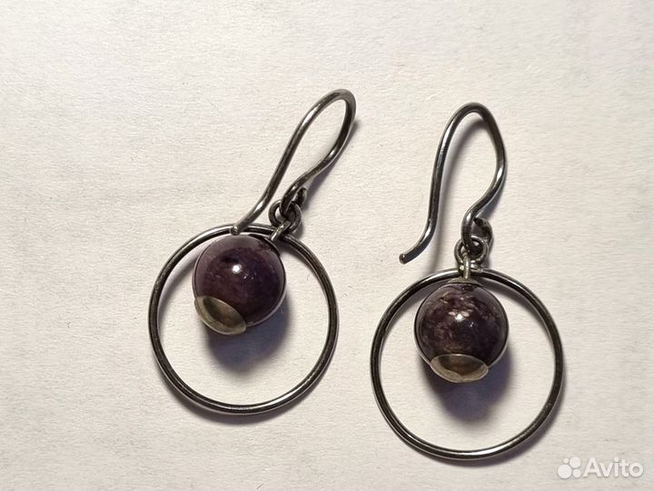 Серьги с чароитом СССР