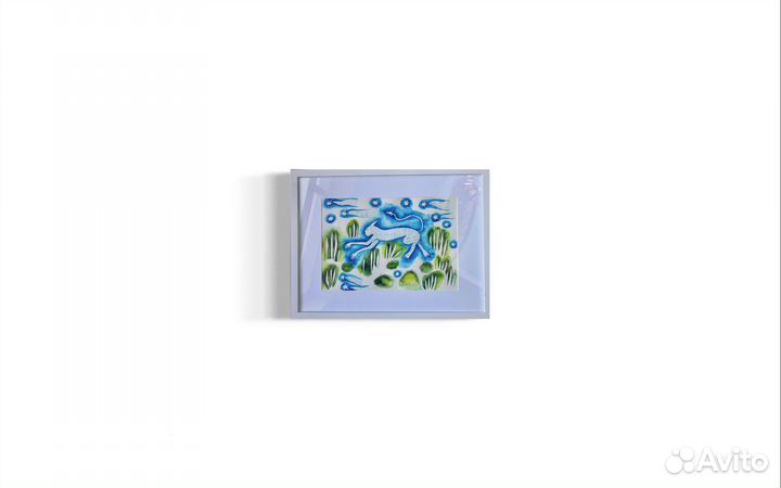 Акварель «Чёртик в окружении звезд»