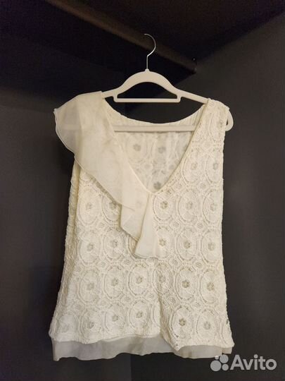 Блузка кружевная женская размер М без рукавов