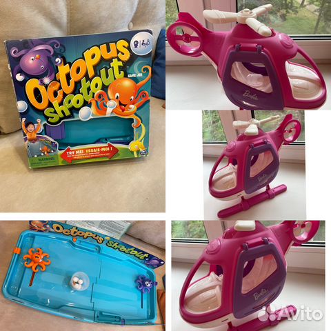 Вертолет барби и настольная игра осьминог