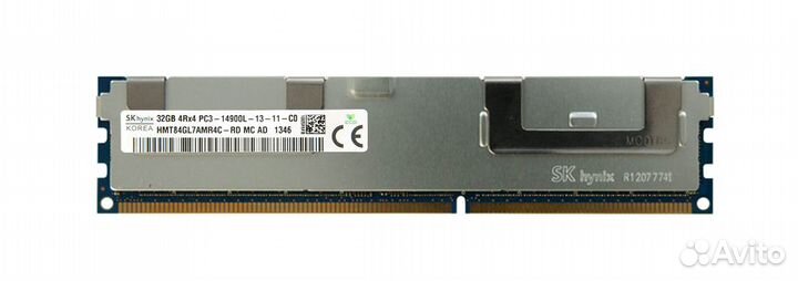 Оперативная память RAM Hynix, 32gb, 4Rx4, PC3L, 14900(1866), DDR3, ECC, REG, Ref