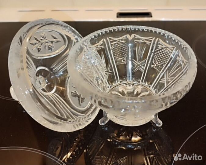 Хрустальная конфетница с крышкой СССР