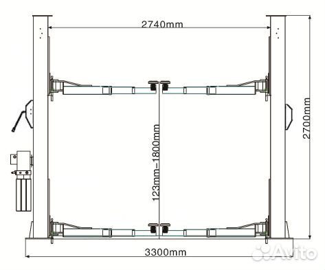 Подъемник двухстоечный г/п 4000 кг. электрогидравл