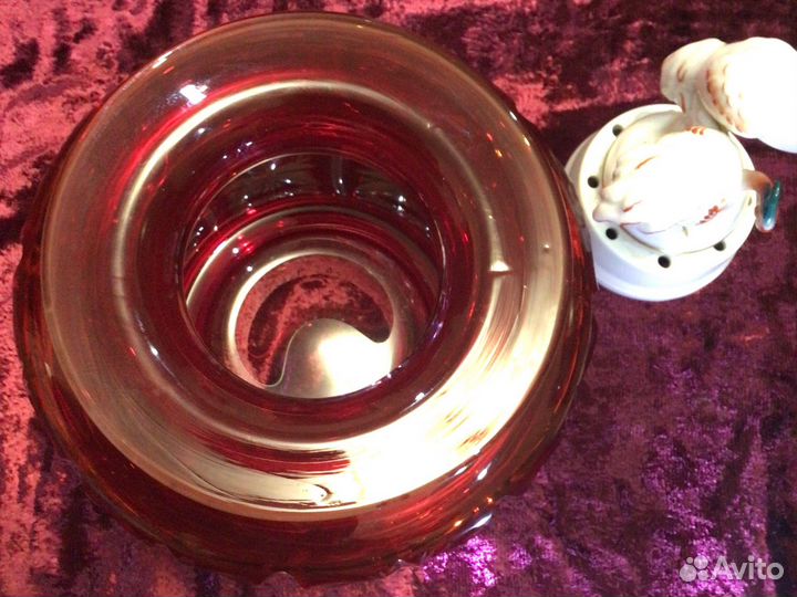 Ваза цветной хрусталь Германия 50 х годов