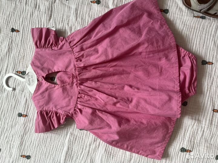 Платье боди 80-86, кардиган и сандали