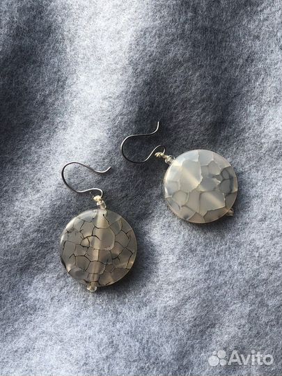 Серьги из обсидиана