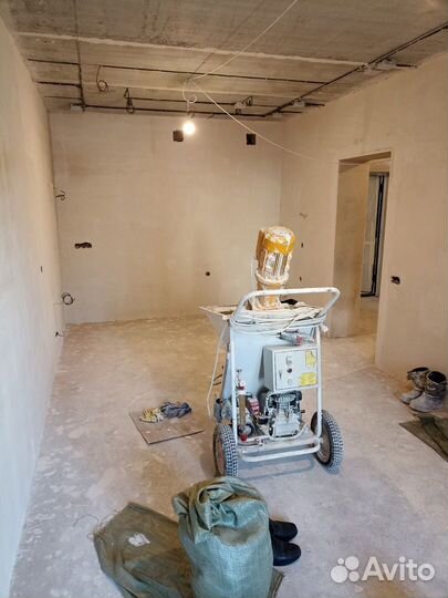 Штукатурка стен под обои. Механизированная