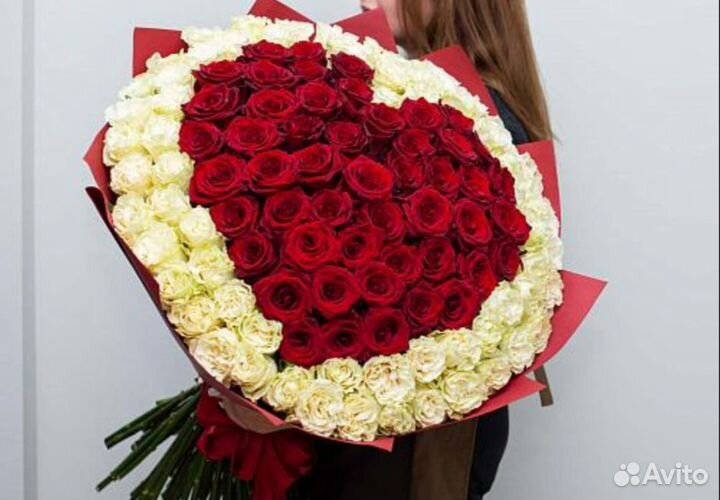 Цветы букеты 101 роза
