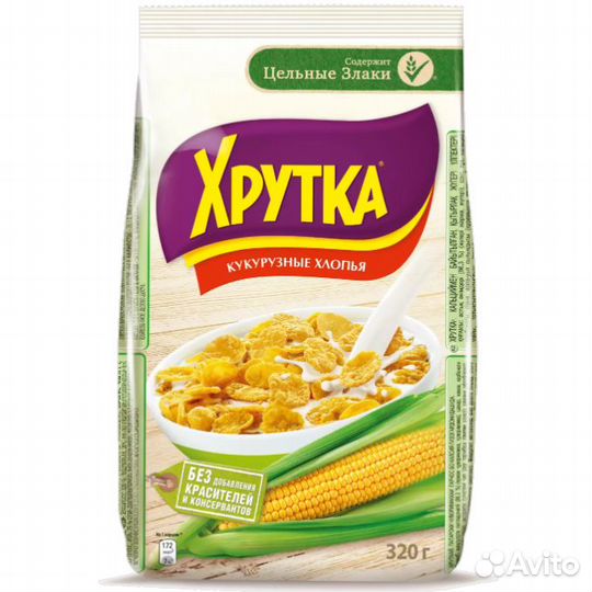 Готовый Завтрак Хрутка Кукурузные Хлопья 320г