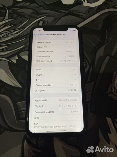 iPhone Xr 128GB 86 акб