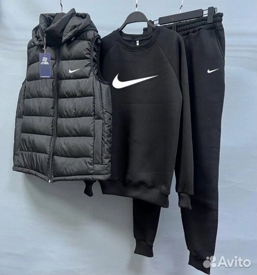 Мужской флисовый спортивный костюм Nike тройка