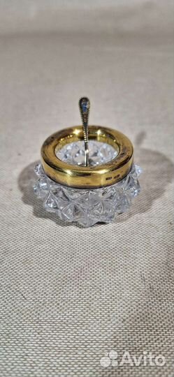 Серебряная солонка с ложечкой СССР