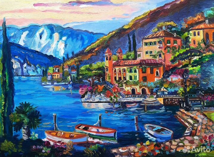 Картина маслом Средиземноморье холст 40 см на 30