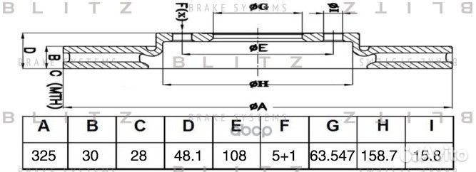 Диск тормозной передний BS0488 Blitz