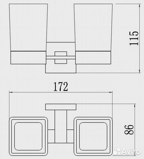 Держатель двух стаканов Savol 65с (S-06568C)