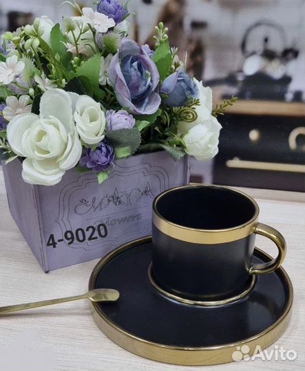 Чашка с блюдцем фарфор