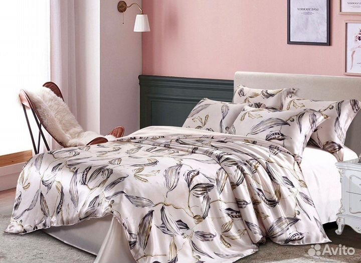 Комплект постельного белья из шёлка 22 мм, Евро