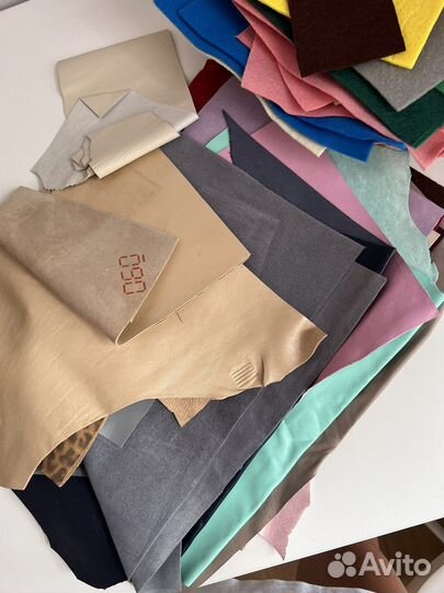 Кусочки натуральной кожии замши